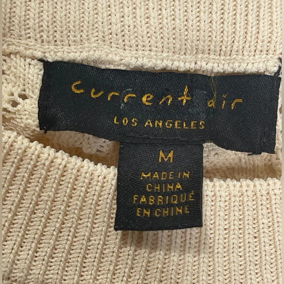 Anthropologie Current Air Sweater Dress Smocked Ruffle Crewneck Floral Knit Mini - Picture 6 of 9